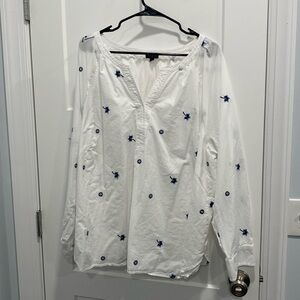 Talbots 3x long sleeve, embroidered shirt.
